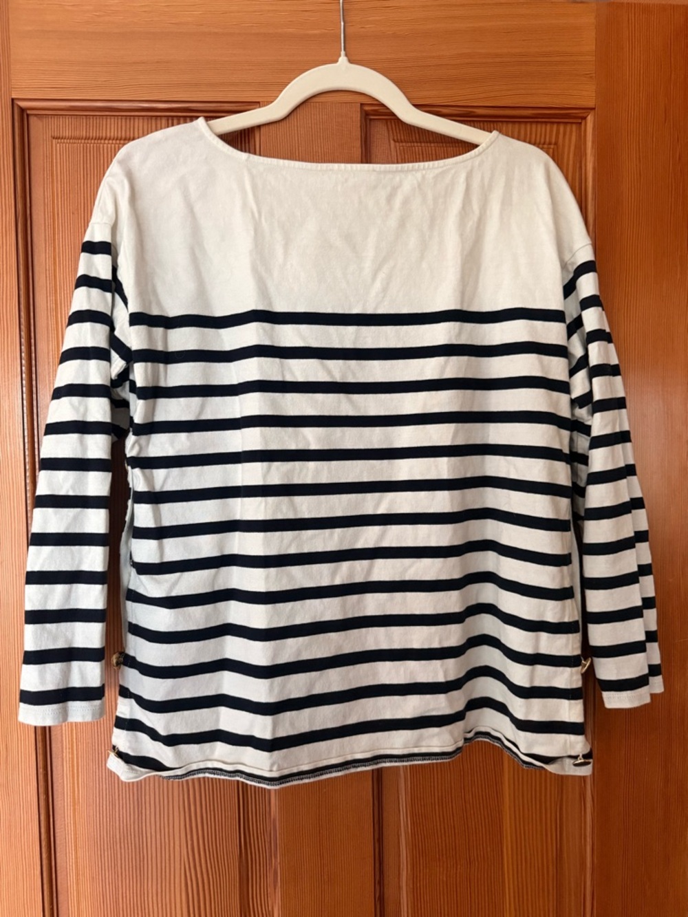 Sezane Noan Mariniere Navy and White Striped Boatneck Top - M - Picture 4 of 6
